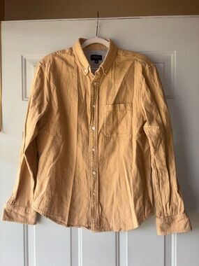 Club Monaco tan slim fit flannel shirt size M